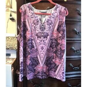 3X Virtual Violet Top & Earrings